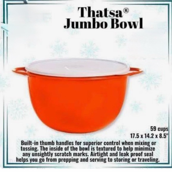 TUPPERWARE JUMBO THATSA 59 CUPS 14 LITER CAPACITY HUGE RED AIR TIGHT LEAK PROOF - Picture 2 of 3